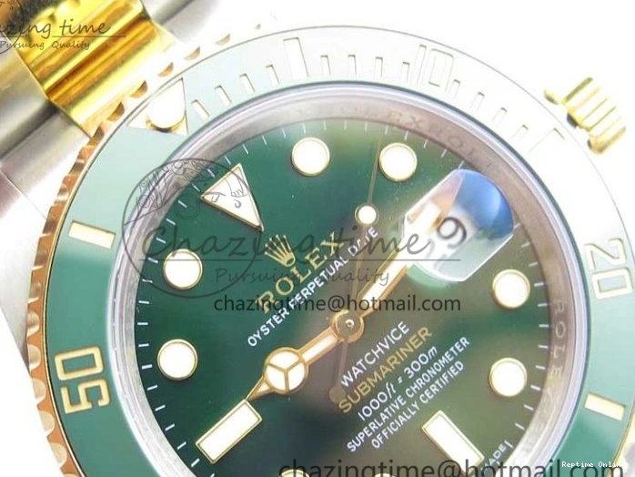 0115 Submariner 116613 LV VRF Best Edition YG Wrapped Bezel Green Dial on SS YG Bracelet A2836 MAX Version Compact 2920